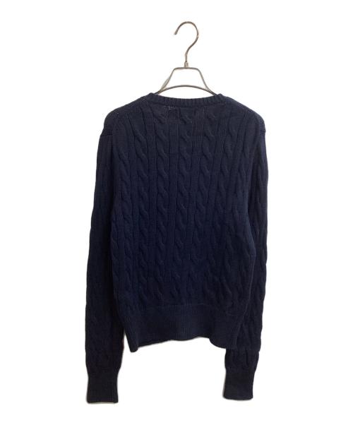 POLO RALPH LAUREN（ポロ・ラルフローレン）POLO RALPH LAUREN (ポロ・ラルフローレン) ケーブルクルーネックカーディガン ネイビー サイズ:Sの古着・服飾アイテム