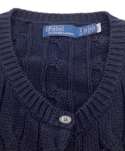POLO RALPH LAUREN（ポロ・ラルフローレン）POLO RALPH LAUREN (ポロ・ラルフローレン) ケーブルクルーネックカーディガン ネイビー サイズ:Sの古着・服飾アイテム