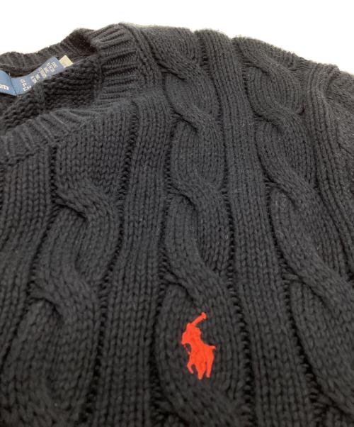 POLO RALPH LAUREN（ポロ・ラルフローレン）POLO RALPH LAUREN (ポロ・ラルフローレン) ケーブルクルーネックカーディガン ネイビー サイズ:Sの古着・服飾アイテム