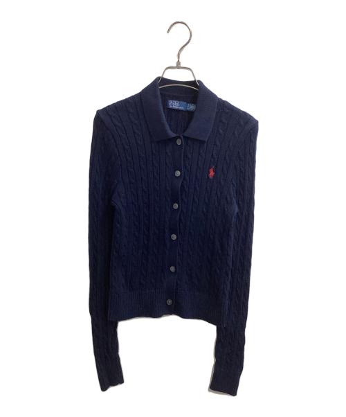 POLO RALPH LAUREN（ポロ・ラルフローレン）POLO RALPH LAUREN (ポロ・ラルフローレン) ケーブルニットカーディガン ネイビー サイズ:Sの古着・服飾アイテム