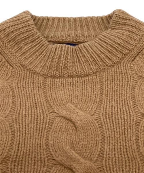 POLO RALPH LAUREN（ポロ・ラルフローレン）POLO RALPH LAUREN (ポロ・ラルフローレン) カシミヤブレンドケーブルニット ブラウン サイズ:Sの古着・服飾アイテム
