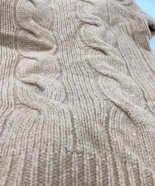 POLO RALPH LAUREN（ポロ・ラルフローレン）POLO RALPH LAUREN (ポロ・ラルフローレン) カシミヤブレンドケーブルニット ブラウン サイズ:Sの古着・服飾アイテム