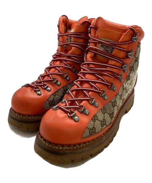 GUCCI（グッチ）GUCCI (グッチ) THE NORTH FACE (ザ ノース フェイス) GGキャンバストレッキングブーツ / 679914 オレンジ サイズ:10の古着・服飾アイテム