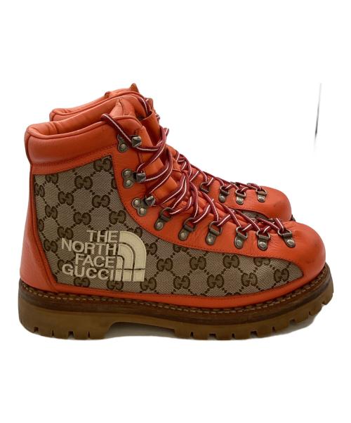 GUCCI（グッチ）GUCCI (グッチ) THE NORTH FACE (ザ ノース フェイス) GGキャンバストレッキングブーツ / 679914 オレンジ サイズ:10の古着・服飾アイテム