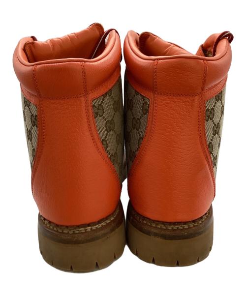 GUCCI（グッチ）GUCCI (グッチ) THE NORTH FACE (ザ ノース フェイス) GGキャンバストレッキングブーツ / 679914 オレンジ サイズ:10の古着・服飾アイテム