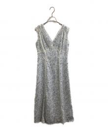 HER LIP TO（ハーリップトゥ）の古着「Lace Trimmed Floral Dress　1222305063」｜ブルー