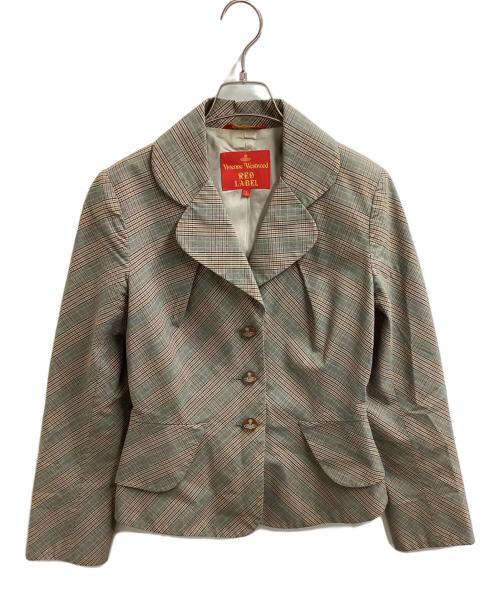 Vivienne Westwood RED LABEL（ヴィヴィアンウエストウッドレッドレーベル）Vivienne Westwood RED LABEL (ヴィヴィアンウエストウッドレッドレーベル) チェックジャケット ベージュ サイズ:Sの古着・服飾アイテム
