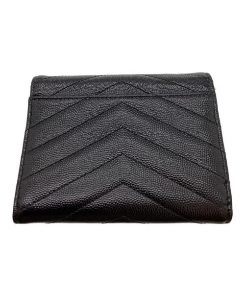 Saint Laurent Paris（サンローランパリ）Saint Laurent Paris (サンローランパリ) マトラッセコンパクトトリフォールドウォレット / 3つ折り財布 / 403943 ブラックの古着・服飾アイテム