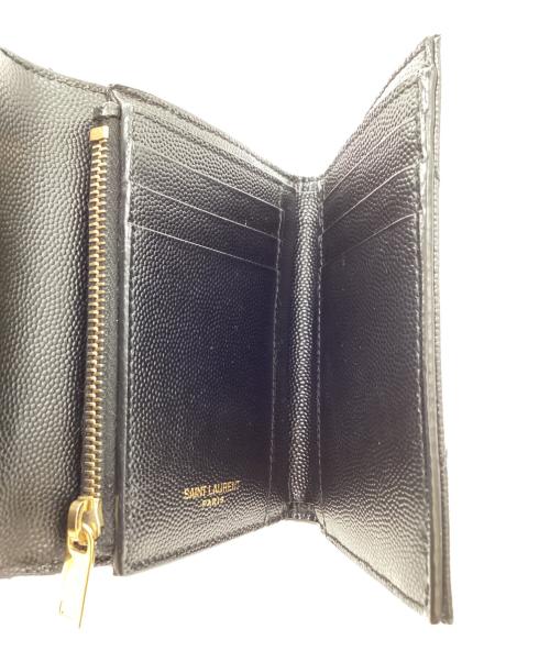Saint Laurent Paris（サンローランパリ）Saint Laurent Paris (サンローランパリ) マトラッセコンパクトトリフォールドウォレット / 3つ折り財布 / 403943 ブラックの古着・服飾アイテム