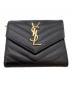 Saint Laurent Paris（サンローランパリ）の古着「マトラッセコンパクトトリフォールドウォレット / 3つ折り財布 / 403943」｜ブラック