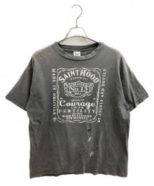 SAINT MICHAEL×NEIGHBORHOOD（セントマイケル×ネイバーフッド）の古着「NH-SS TEE/ SKULL BIKE / SM-S23-0000-116 / Tシャツ / ﾀﾞﾒｰｼﾞ加工」｜ブラック