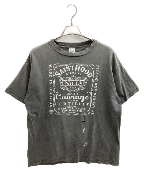 SAINT MICHAEL（セントマイケル）SAINT MICHAEL (セントマイケル) NEIGHBORHOOD (ネイバーフッド) NH-SS TEE/ SKULL BIKE / SM-S23-0000-116 / Tシャツ / ﾀﾞﾒｰｼﾞ加工 ブラック サイズ:Lの古着・服飾アイテム