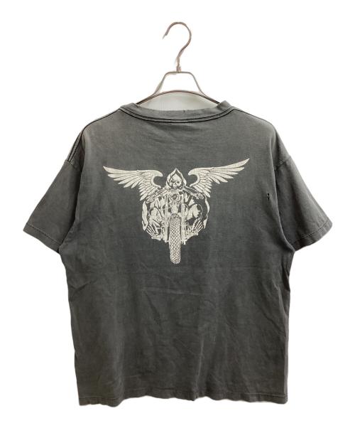 SAINT MICHAEL（セントマイケル）SAINT MICHAEL (セントマイケル) NEIGHBORHOOD (ネイバーフッド) NH-SS TEE/ SKULL BIKE / SM-S23-0000-116 / Tシャツ / ﾀﾞﾒｰｼﾞ加工 ブラック サイズ:Lの古着・服飾アイテム