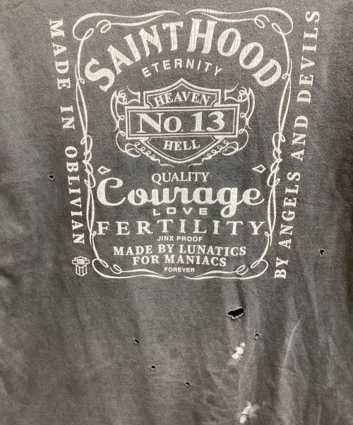 SAINT MICHAEL（セントマイケル）SAINT MICHAEL (セントマイケル) NEIGHBORHOOD (ネイバーフッド) NH-SS TEE/ SKULL BIKE / SM-S23-0000-116 / Tシャツ / ﾀﾞﾒｰｼﾞ加工 ブラック サイズ:Lの古着・服飾アイテム