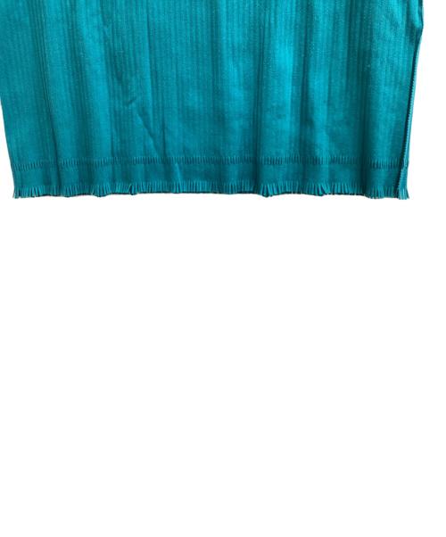 PLEATS PLEASE（プリーツプリーズ）PLEATS PLEASE (プリーツプリーズ) フリンジプリーツカットソー　PP34LK901 グリーン サイズ:3の古着・服飾アイテム