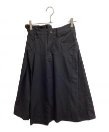 JUNYA WATANABE COMME des GARCONS（(ジュンヤワタナベ コムデギャルソン）の古着「ウール プリーツ アシンメトリー スカート / JN-S084」｜ブラック