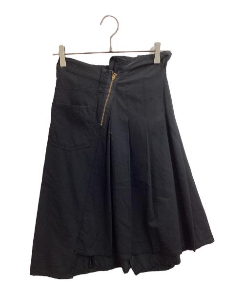JUNYA WATANABE COMME des GARCONS（(ジュンヤワタナベ コムデギャルソン）JUNYA WATANABE COMME des GARCONS ((ジュンヤワタナベ コムデギャルソン) ウール プリーツ アシンメトリー スカート / JN-S084 ブラック サイズ:Sの古着・服飾アイテム