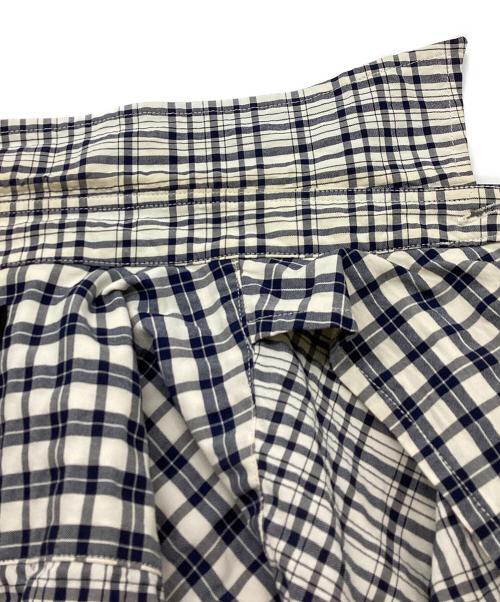 ISSEY MIYAKE（イッセイミヤケ）ISSEY MIYAKE (イッセイミヤケ) Seersucker check shirt / ME33FJ089 / MADE IN JAPAN ホワイト×ネイビー サイズ:3の古着・服飾アイテム