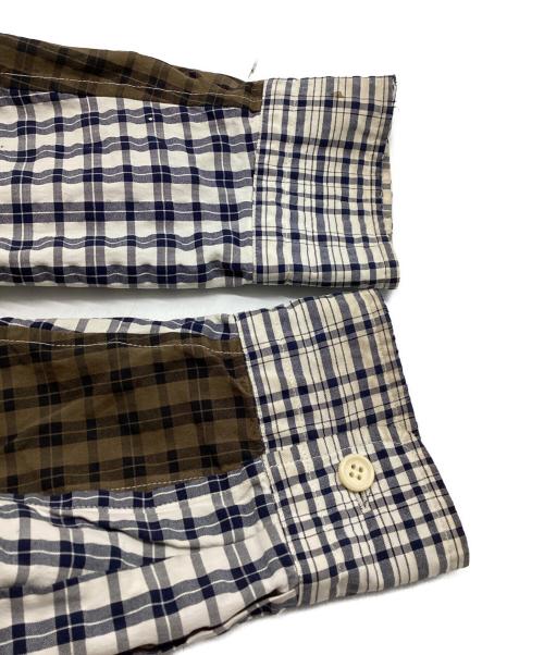 ISSEY MIYAKE（イッセイミヤケ）ISSEY MIYAKE (イッセイミヤケ) Seersucker check shirt / ME33FJ089 / MADE IN JAPAN ホワイト×ネイビー サイズ:3の古着・服飾アイテム