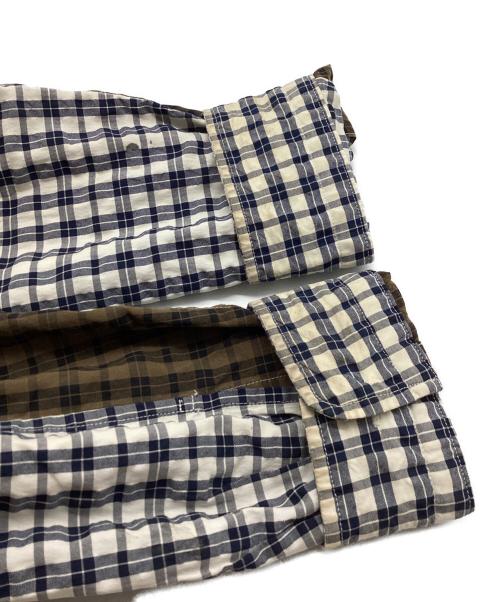 ISSEY MIYAKE（イッセイミヤケ）ISSEY MIYAKE (イッセイミヤケ) Seersucker check shirt / ME33FJ089 / MADE IN JAPAN ホワイト×ネイビー サイズ:3の古着・服飾アイテム