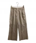 AURALEEオーラリー）の古着「WOOL RECYCLE POLYESTER SHEER CHECK PANTS」｜マルチカラー