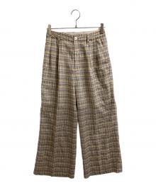 AURALEE（オーラリー）の古着「WOOL RECYCLE POLYESTER SHEER CHECK PANTS」｜マルチカラー