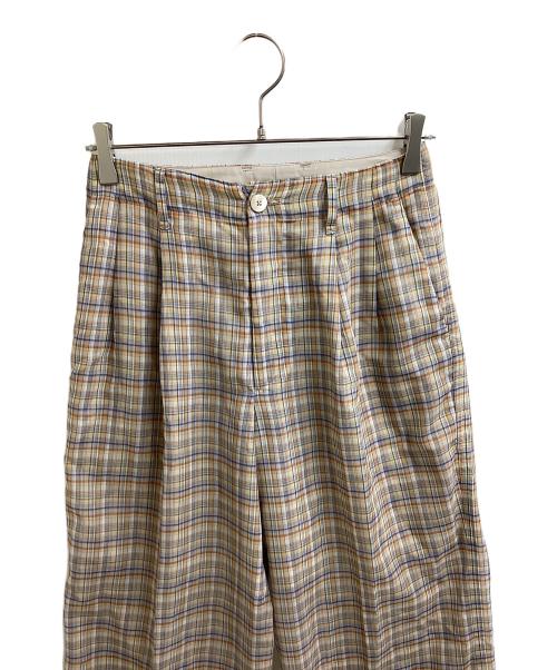 AURALEE（オーラリー）AURALEE (オーラリー) WOOL RECYCLE POLYESTER SHEER CHECK PANTS マルチカラーの古着・服飾アイテム