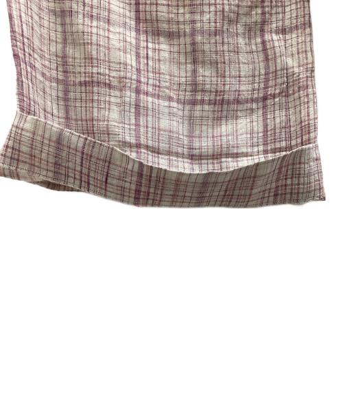 AURALEE（オーラリー）AURALEE (オーラリー) LINEN SILK CHECK PANTS　/　A23SP04NC ピンクの古着・服飾アイテム