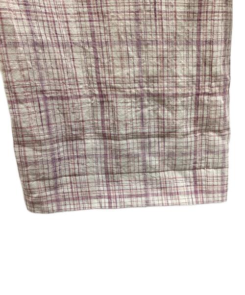 AURALEE（オーラリー）AURALEE (オーラリー) LINEN SILK CHECK PANTS　/　A23SP04NC ピンクの古着・服飾アイテム