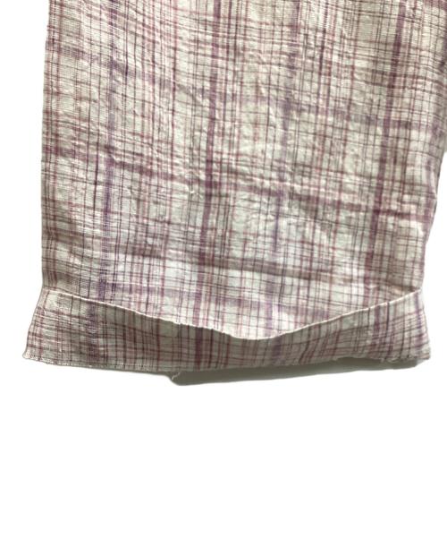 AURALEE（オーラリー）AURALEE (オーラリー) LINEN SILK CHECK PANTS　/　A23SP04NC ピンクの古着・服飾アイテム