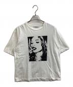 MINEDENIMマインデニム）の古着「Monochrome Two tone Face Crewneck T-SH　/　2504-40032-00-M2」｜ホワイト