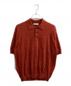 ownessオゥネス）の古着「ピリング加工ニットポロシャツ　/　QW26SS-04　/　26SS」｜オレンジ