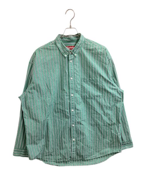 SUPREME（シュプリーム）SUPREME (シュプリーム) Loose Fit Stripe Shirt /ルーズフィットストライプシャツ グリーン サイズ:ＸＬの古着・服飾アイテム