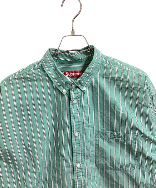 SUPREME（シュプリーム）SUPREME (シュプリーム) Loose Fit Stripe Shirt /ルーズフィットストライプシャツ グリーン サイズ:ＸＬの古着・服飾アイテム