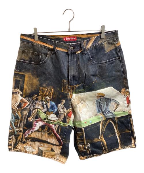 SUPREME（シュプリーム）Supreme (シュプリーム) Ernie Barnes (アーニー バーンズ) Baggy Denim Short Dance　/　25SS ブラック サイズ:36の古着・服飾アイテム