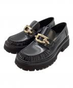 Ferragamoフェラガモ）の古着「INGRID ガンチーニ レザー 厚底 ローファー」｜ブラック