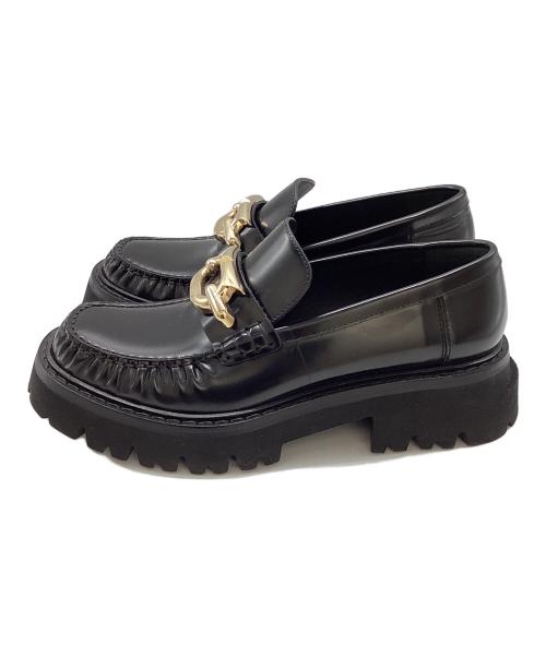 Ferragamo（フェラガモ）Ferragamo (フェラガモ) INGRID ガンチーニ レザー 厚底 ローファー ブラック サイズ:6 1/2の古着・服飾アイテム