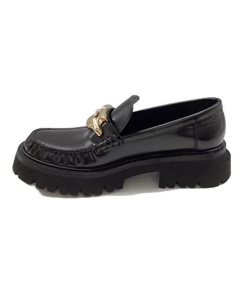 Ferragamo（フェラガモ）Ferragamo (フェラガモ) INGRID ガンチーニ レザー 厚底 ローファー ブラック サイズ:6 1/2の古着・服飾アイテム