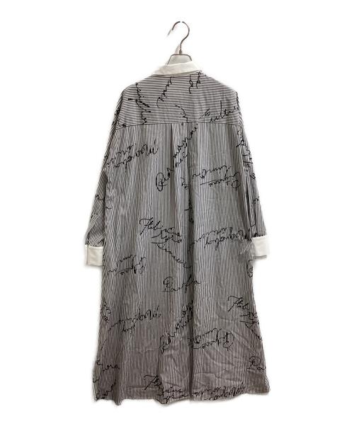Diagram（ダイアグラム）Diagram (ダイアグラム) フロッキーストライプシャツワンピース グレー サイズ:36の古着・服飾アイテム