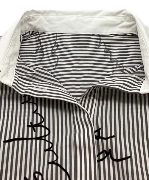 Diagram（ダイアグラム）Diagram (ダイアグラム) フロッキーストライプシャツワンピース グレー サイズ:36の古着・服飾アイテム