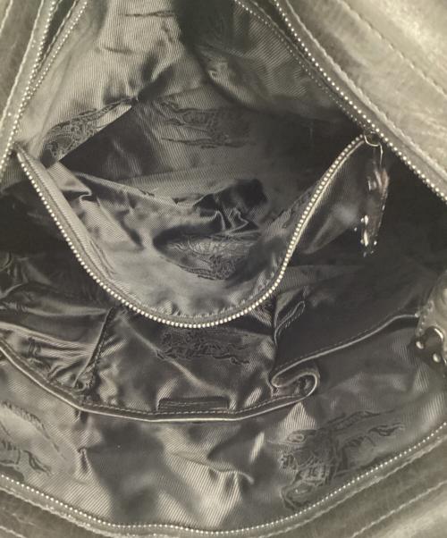 BURBERRY（バーバリー）BURBERRY (バーバリー) レザートートバッグ ブラックの古着・服飾アイテム