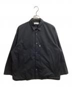 Graphpaperグラフペーパー）の古着「Stretch Typewriter L/S Oversized Box Shirt」｜ブラック