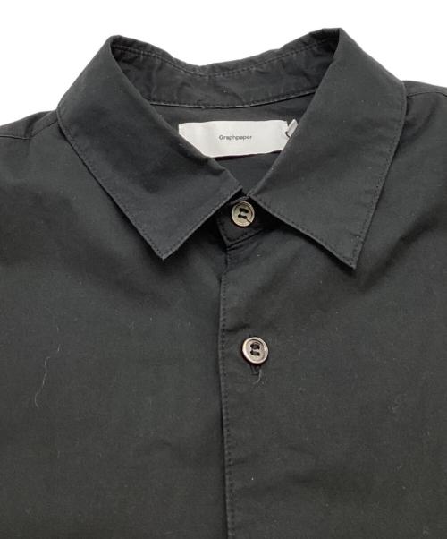Graphpaper（グラフペーパー）Graphpaper (グラフペーパー) Stretch Typewriter L/S Oversized Box Shirt ブラック サイズ:Freeの古着・服飾アイテム
