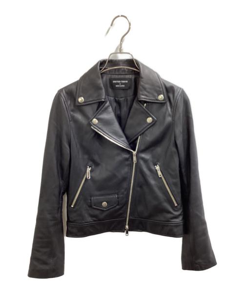 UNITED TOKYO（ユナイテッドトーキョー）UNITED TOKYO (ユナイテッドトーキョー) Lamb Leather Double Riders Jacket / MADE IN JAPAN / 507352003 ブラック サイズ:1の古着・服飾アイテム