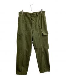 USED（ユーズド）の古着「デンマーク軍 ヘリンボーンツイルカーゴパンツ」｜グリーン