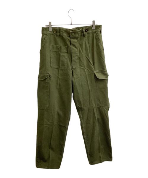 USED（ユーズド）USED (ユーズド) デンマーク軍 ヘリンボーンツイルカーゴパンツ グリーン サイズ:不明の古着・服飾アイテム