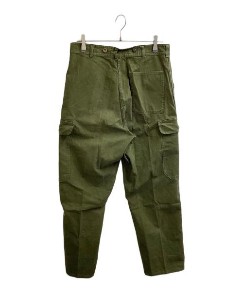 USED（ユーズド）USED (ユーズド) デンマーク軍 ヘリンボーンツイルカーゴパンツ グリーン サイズ:不明の古着・服飾アイテム