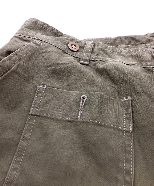 USED（ユーズド）USED (ユーズド) デンマーク軍 ヘリンボーンツイルカーゴパンツ グリーン サイズ:不明の古着・服飾アイテム