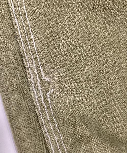 USED（ユーズド）USED (ユーズド) デンマーク軍 ヘリンボーンツイルカーゴパンツ グリーン サイズ:不明の古着・服飾アイテム