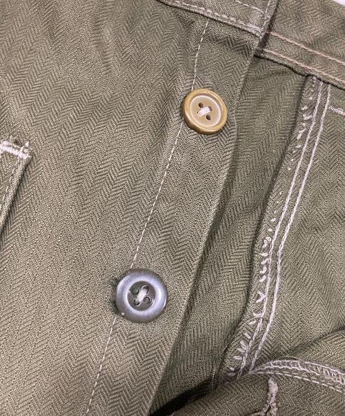 USED（ユーズド）USED (ユーズド) デンマーク軍 ヘリンボーンツイルカーゴパンツ グリーン サイズ:不明の古着・服飾アイテム